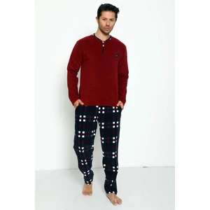 Pijama Evi Bordo Department Baskılı Polar Erkek Pijama Takımı