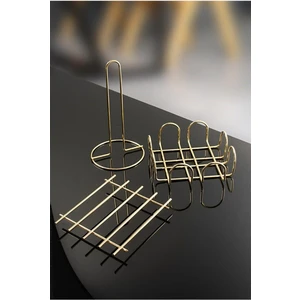 Metal 3lü Yanmaz Yapışmaz Peçetelik Havluluk Nihale Seti Paslanmaz Altlık Servis Sunum Mutfak Takımı