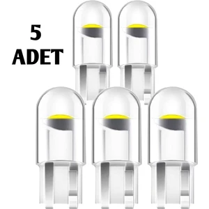 5 Adet Oto Park Ledi Yeni Nesil T10 Cob LED Ampül 12V W5W Beyaz Park Plaka Tavan Iç Ortam Aydınlatma
