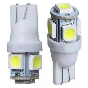T10 Park Ledi Dipsiz 5 Ledli LED Beyaz Araç Ampulü 5 Adet