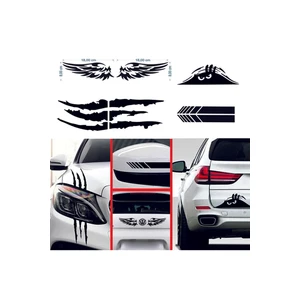 Oto Sticker Mega 4lü Paket Dikiz, Kanat, Monster Pençe, Bagaj Sticker