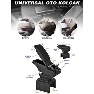 Kol Dayama Universal Sürgülü Siyah Kolçak