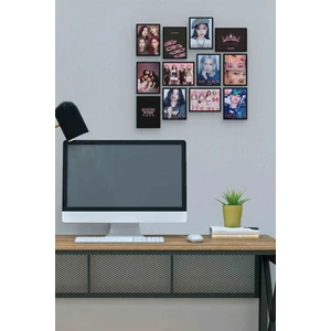 Blackpink 12 Parça Mdf (Ahşap) Tablo Ofis Boyu 30 x 30 cm cm