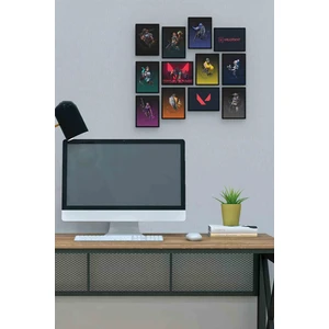 Pc Game 12 Parça Mdf (Ahşap) Tablo Ofis Boyu 30 x 30 cm cm
