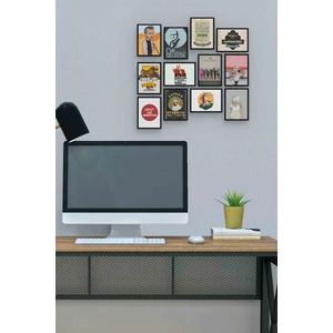Leyla ile Mecnun 12 Parça Mdf (Ahşap) Tablo Ofis Boyu 30 x 30 cm cm