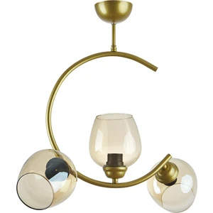 Mosso Özel Tasarım Spor Modern Dekoratif Salon Gold Eskitme Renk Bal 110 Camlı 3 Lü Avize