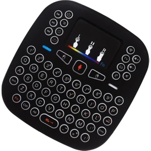 Işıklı Kablosuz Mini Klavye Smarttv Televizyon Ps3 Dokunmatik Mouse Kare Klavye