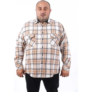 Mocgrande Büyük Beden Oduncu Gömlek Sportsman 22215-KAHVERENGİ