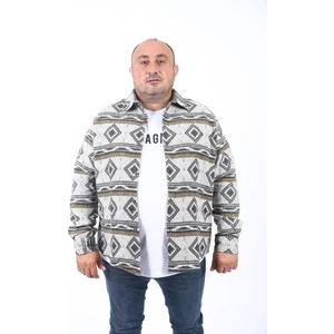 Mocgrande Büyük Beden Oduncu Gömlek Gray Wolves 22213-YESIL