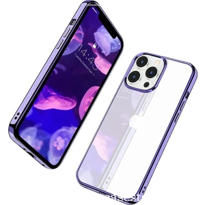 M.TK Moveteck Iphone 14 Pro Uyumlu Kılıf Kamera Çıkıntılı Koruma Kenar Parlak Gold Lazer Kesim Silikon Kapak