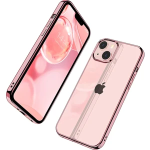 M.TK Moveteck Iphone 14 Uyumlu Kılıf Kamera Çıkıntılı Koruma Kenar Parlak Gold Lazer Kesim Silikon Pc Kapak