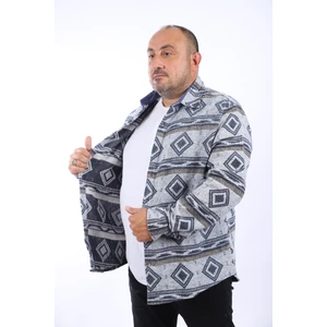 Mocgrande Büyük Beden Oduncu Gömlek Gray Wolves 22213-PETROL