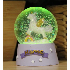 Hediye Biziz Unicorn Işıklı Kar Küresi Mor