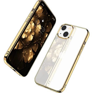M.TK Moveteck Iphone 14 Uyumlu Kılıf Kamera Çıkıntılı Koruma Kenar Parlak Gold Lazer Kesim Silikon Pc Kapak
