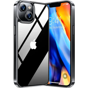 M.TK Moveteck Iphone 14 Uyumlu Kılıf Kamera Çıkıntılı Koruma Kenar Parlak Gold Lazer Kesim Silikon Pc Kapak