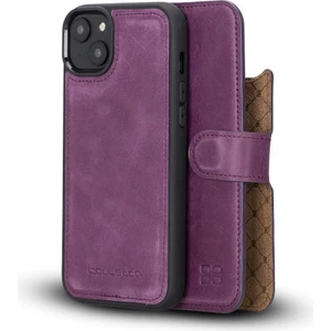 Apple iPhone 14 Plus Uyumlu Deri Cüzdanlı Kılıf Mwwn Cz7 Mor
