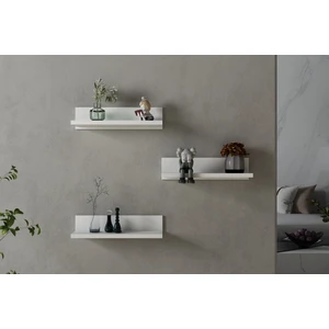 Rubi Duvar Rafı Beyaz 40 cm 3'lü Set