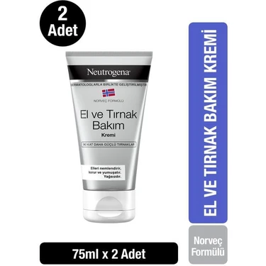 Neutrogena El ve Tırnak Bakım Kremi 75 ml X 2 Adet Yoğun Nemlendirme Norveç