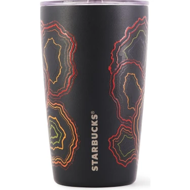 Starbucks® Kızıl-Kahve Desenli Çelik Termos  355 ml -