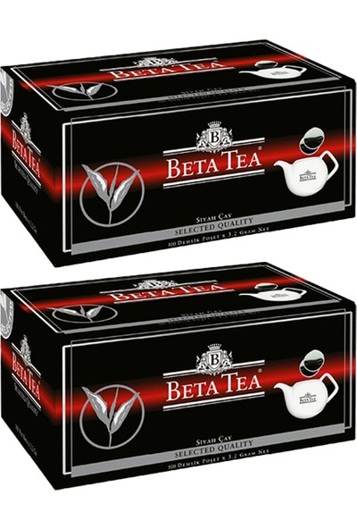 Beta Tea Selected Quality Demlik Süzen Poşet Siyah Çay 100 Poşet x 2 Adet