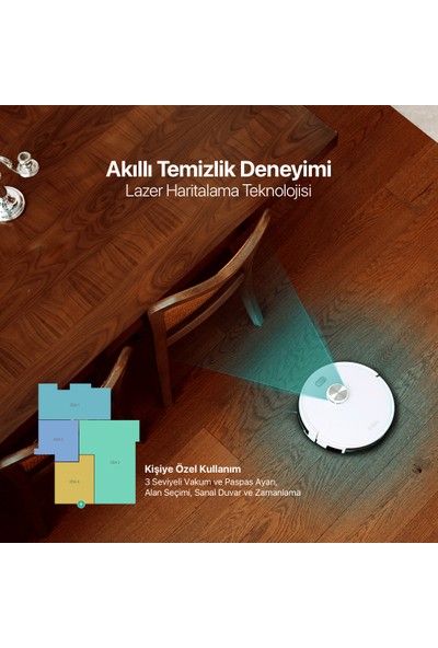 Ttec Robi Promaster+ 5200MAH Bataryalı Otomatik Toz Boşaltma Sistemli Akıllı Robot Süpürge ve Paspas