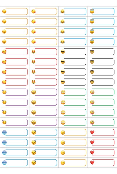 Hafsa Ticaret 128 Adet Kalem Etiketi Whatssapp Emoji