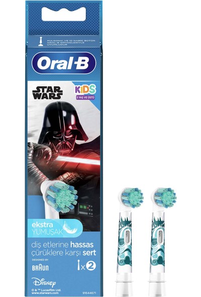 Oral-B Star Wars Çocuklar İçin 2'li Diş Fırçası Yedek Başlığı