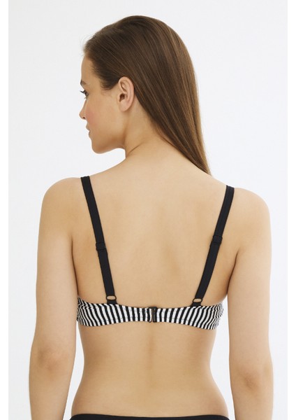 Siyah Beyaz Çizgili Basic Mama HamileBikini Üstü indirimleri