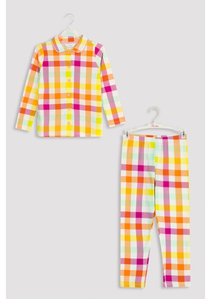 Çok Renkli Girls Plaid Pijama Takımı