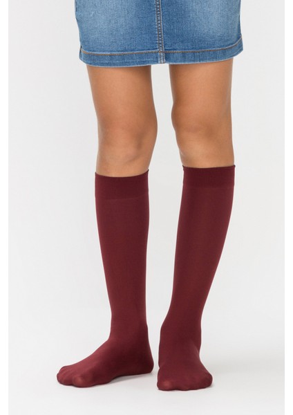 Bordo Kız Çocuk Micro 40 Pantolon Çorabı