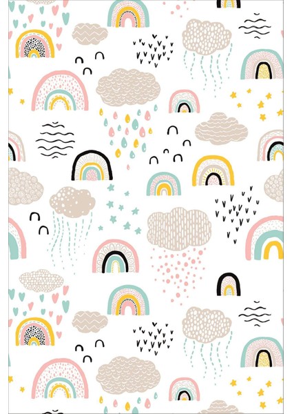 Dijital Baskılı Kaymaz Taban Yıkanabilir Modern Bulutlu Çocuk Odası Halısı VHÇ-HP-685 fiyatları