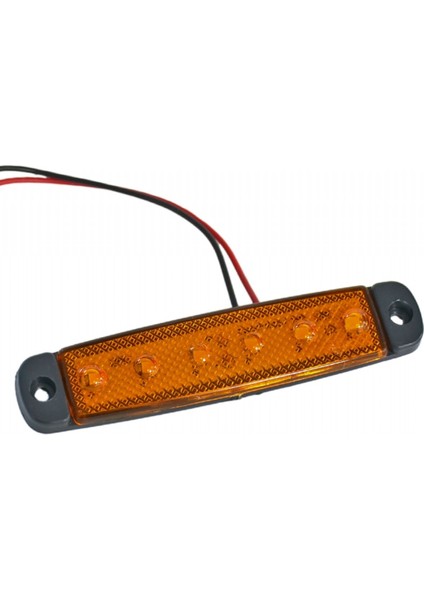 12V Parmak Lamba 6 Ledli Sarı 9,5x2 cm Ince TAS.004S-12 (10 Lu)