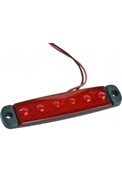 24V Parmak Lamba 6 Ledli Kırmızı 9,5x2 cm Ince TAS.004K-24 (10 Lu)