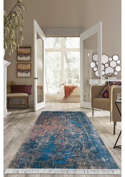 Dijital Baskılı Kaymaz Taban Yıkanabilir Modern Salon Halısı Mutfak Halısı Yolluk VH-HS-548