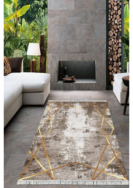 Dijital Baskılı Kaymaz Taban Yıkanabilir Modern Salon Halısı Mutfak Halısı Yolluk VH-HT-695