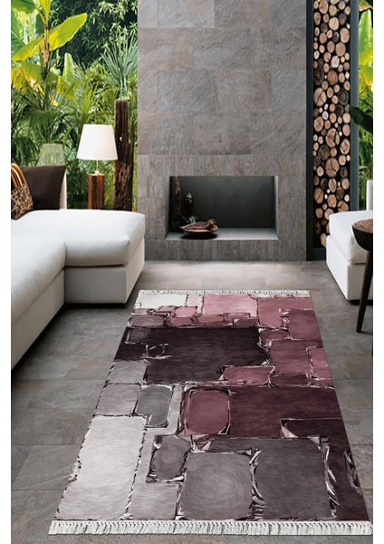 Dijital Baskılı Kaymaz Taban Yıkanabilir Modern Salon Halısı Mutfak Halısı Yolluk VH-HT-722