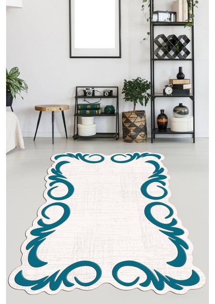 Kaymaz Taban Yıkanabilir Lazer Kesim Salon Halısı Mutfak Halısı Yolluk VHL-HT-1424