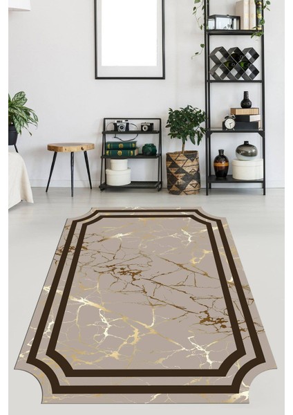 Kaymaz Taban Yıkanabilir Lazer Kesim Salon Halısı Mutfak Halısı Yolluk VHL-HT-853