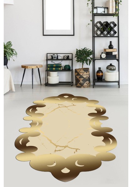 Kaymaz Taban Yıkanabilir Lazer Kesim Salon Halısı Mutfak Halısı Yolluk VHL-SD-732