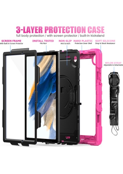 Galaxy Tab A İçin Tablet Kılıfı - Siyah - Pembe (Yurt Dışından) modelleri