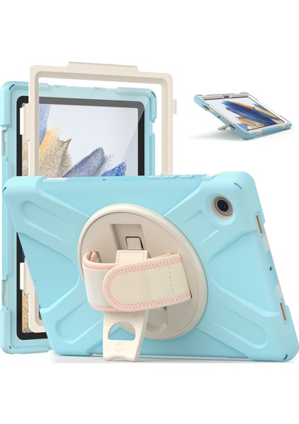 Galaxy Tab A İçin Tablet Kılıfı - Açık Mavi - Beyaz (Yurt Dışından) fiyatları