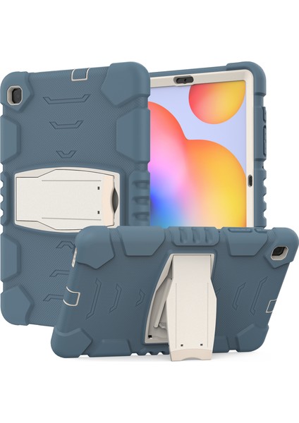 Galaxy Tab S6 Lite İçin Tablet Kılıfı - Mavi - Beyaz (Yurt Dışından)