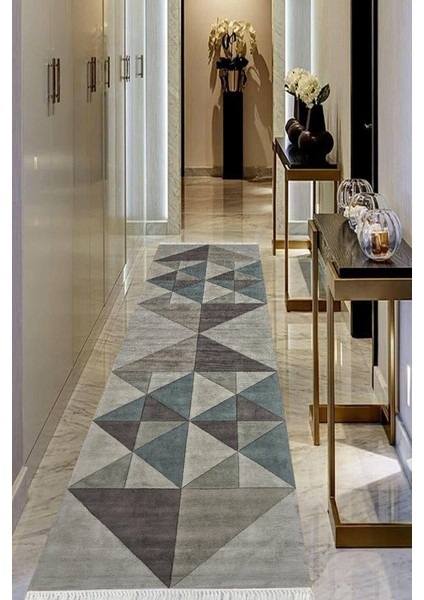 Dijital Baskılı Kaymaz Taban Yıkanabilir Modern Salon Halısı Koridor Halısı Yolluk VHU-HY-1195