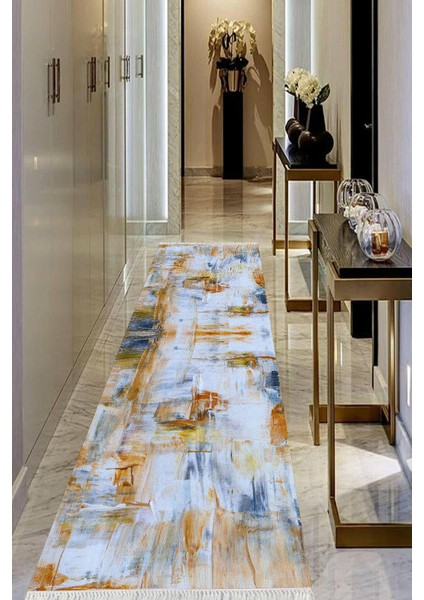 Dijital Baskılı Kaymaz Taban Yıkanabilir Modern Salon Halısı Koridor Halısı Yolluk VHU-HS-348