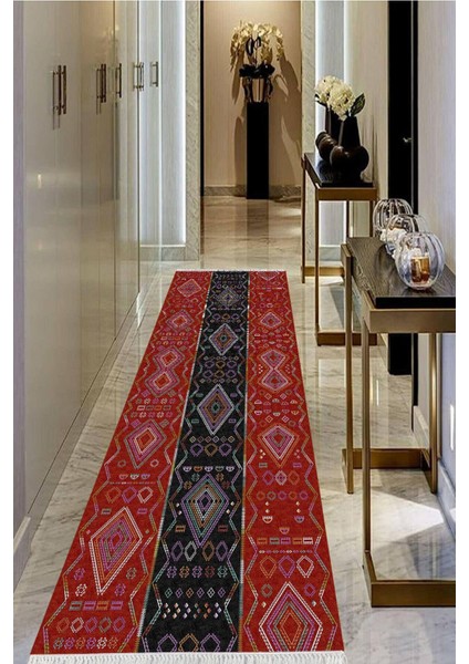 Dijital Baskılı Kaymaz Taban Yıkanabilir Modern Salon Halısı Koridor Halısı Yolluk VHU-SD-375