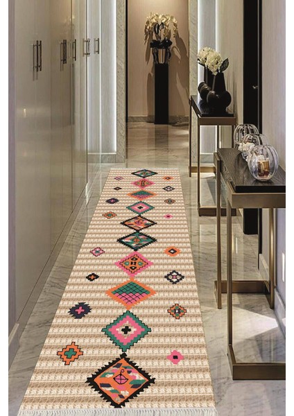 Dijital Baskılı Kaymaz Taban Yıkanabilir Modern Salon Halısı Koridor Halısı Yolluk VHU-HK-143