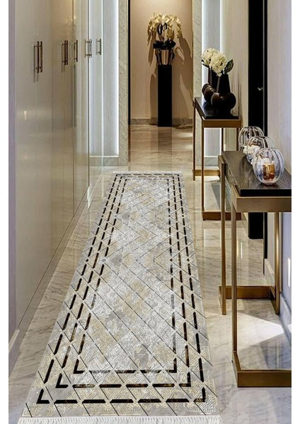 Dijital Baskılı Kaymaz Taban Yıkanabilir Modern Salon Halısı Koridor Halısı Yolluk VHU-HY-1313