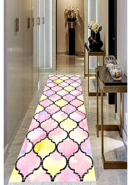 Dijital Baskılı Kaymaz Taban Yıkanabilir Modern Salon Halısı Koridor Halısı Yolluk VHU-HS-501