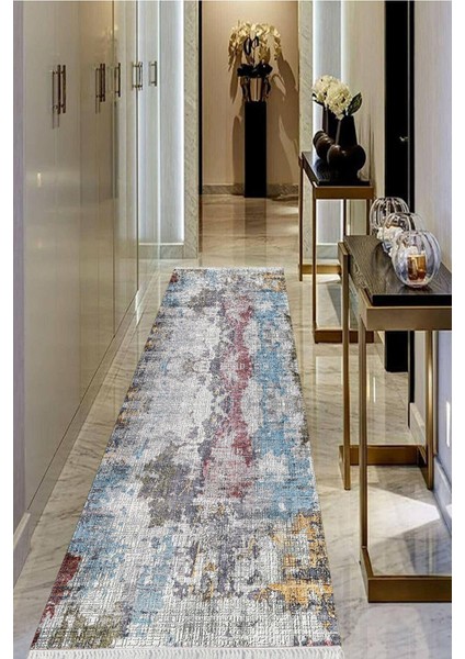 Dijital Baskılı Kaymaz Taban Yıkanabilir Modern Salon Halısı Koridor Halısı Yolluk VHU-SD-382