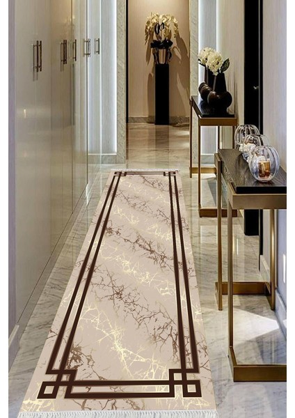 Dijital Baskılı Kaymaz Taban Yıkanabilir Modern Salon Halısı Koridor Halısı Yolluk VHU-HT-1093